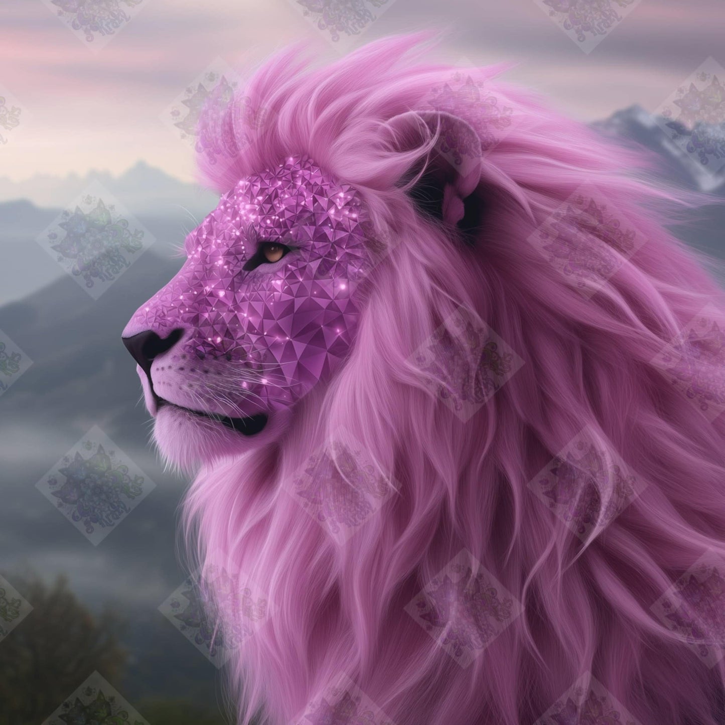 Jeweled Lion Fuchsia by Within Honestea