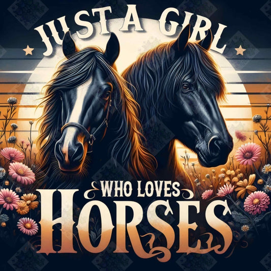 Girl Who Loves Horses by M.E. Divine Arts