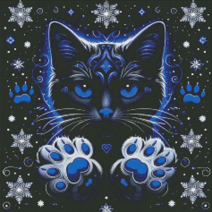 Kitty Paws Blue by M.E. Devine Arts