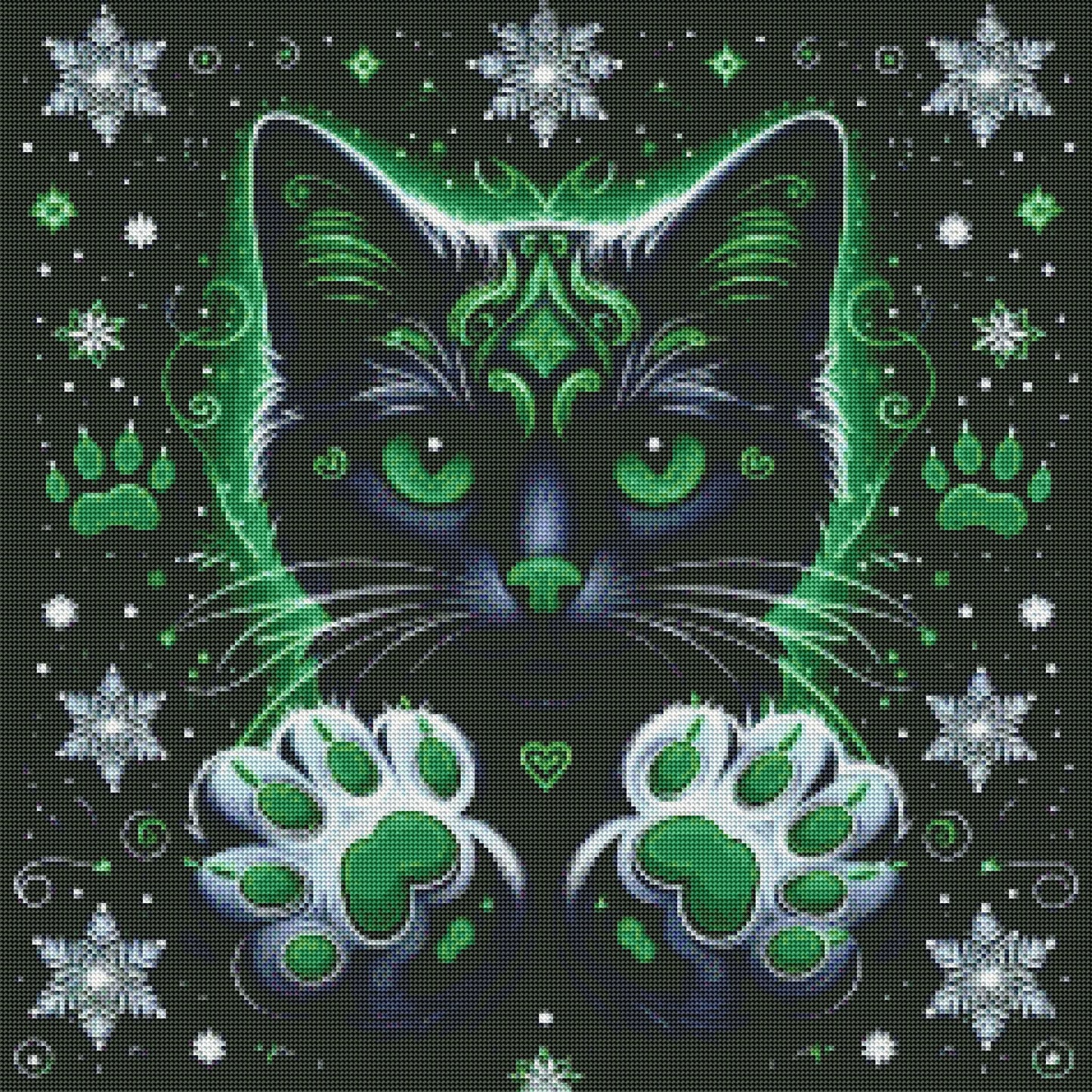 Kitty Paws Green by M.E. Divine Arts