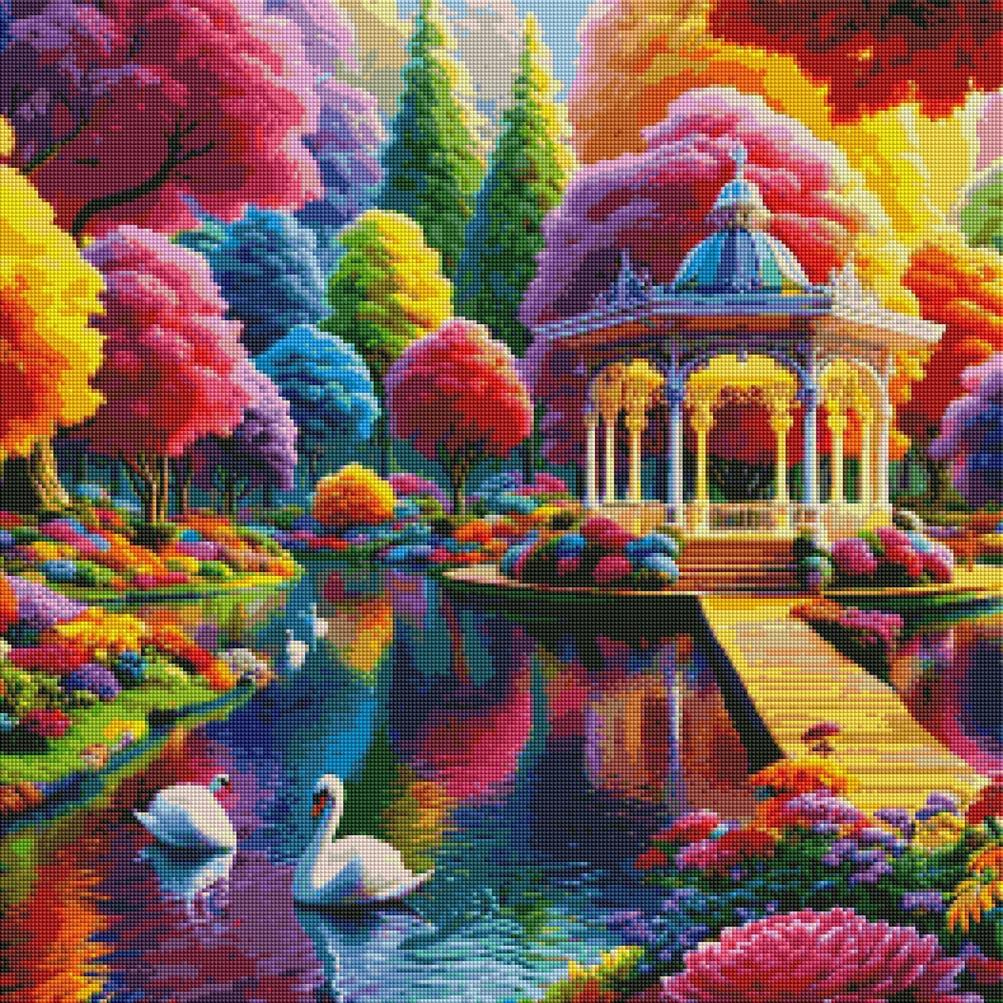Pastel Swan Paradise Pavilion by M.E. Divine Arts
