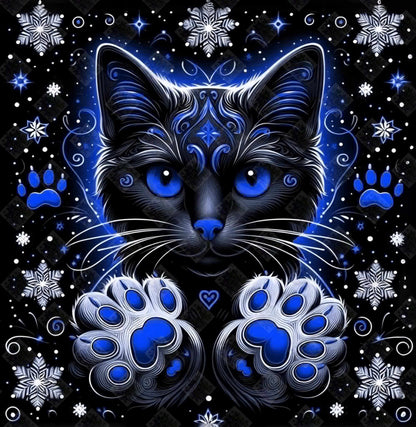 Kitty Paws Blue by M.E. Devine Arts