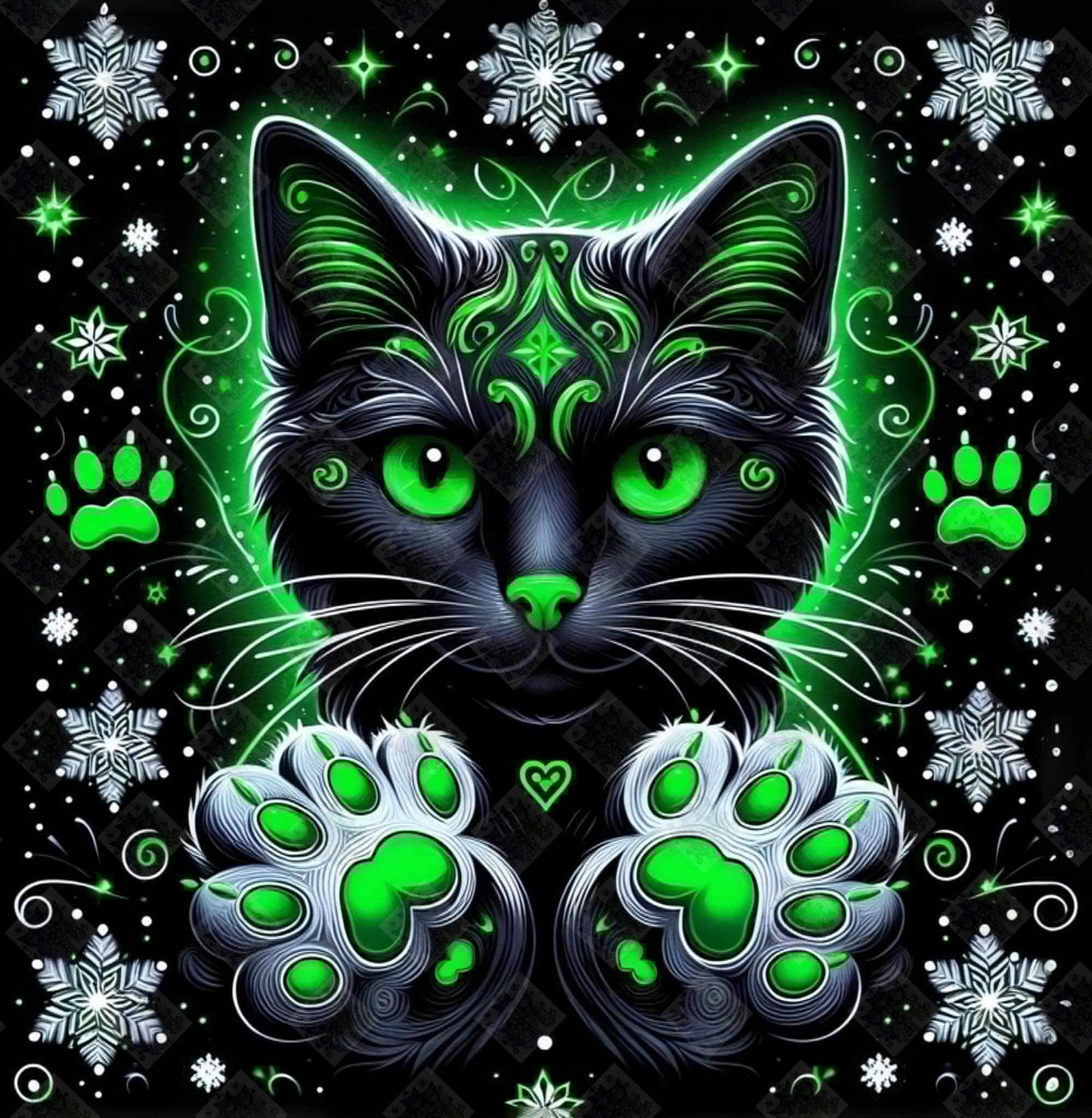 Kitty Paws Green by M.E. Divine Arts