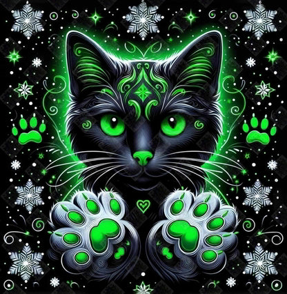 Kitty Paws Green by M.E. Divine Arts