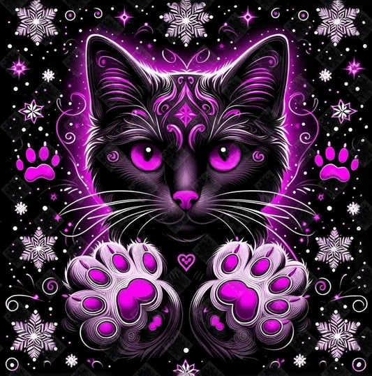 Kitty Paws Magenta by M.E. Divine Arts