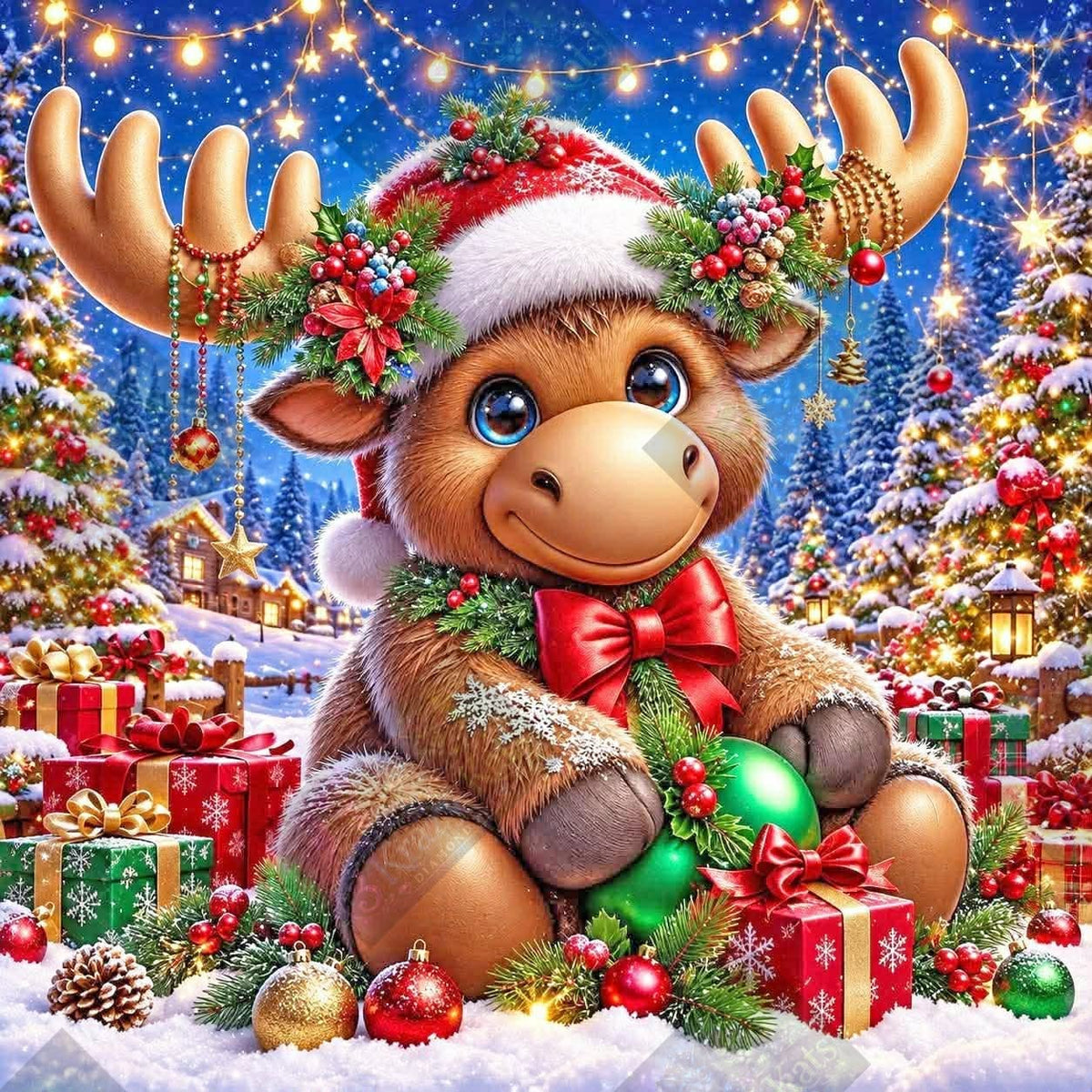 Merry Moosemas Wishes by Taza Creations (Starting At 90 Colors)