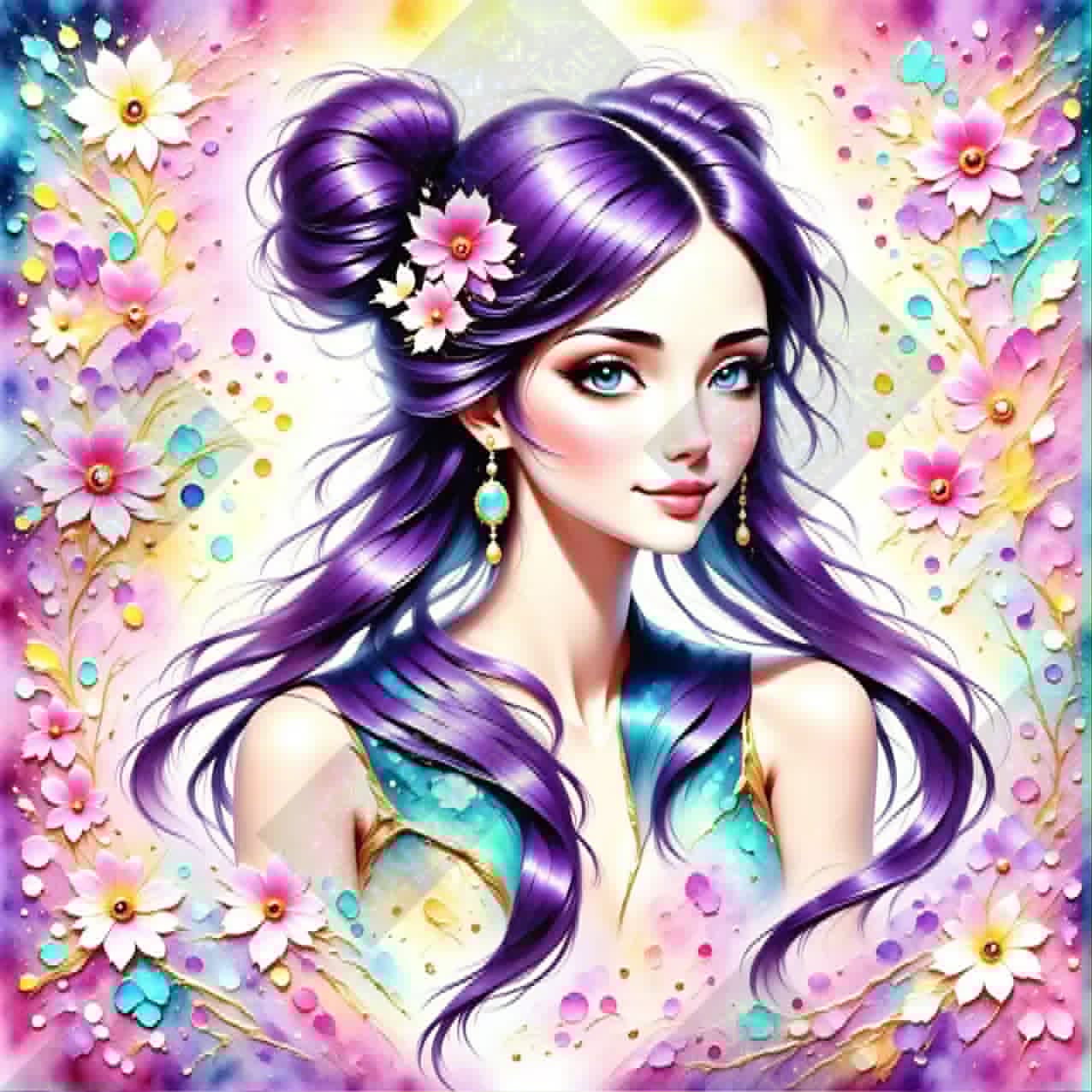 Purple Headed Belle by Cindy Emery (Starting At 90 Colors)