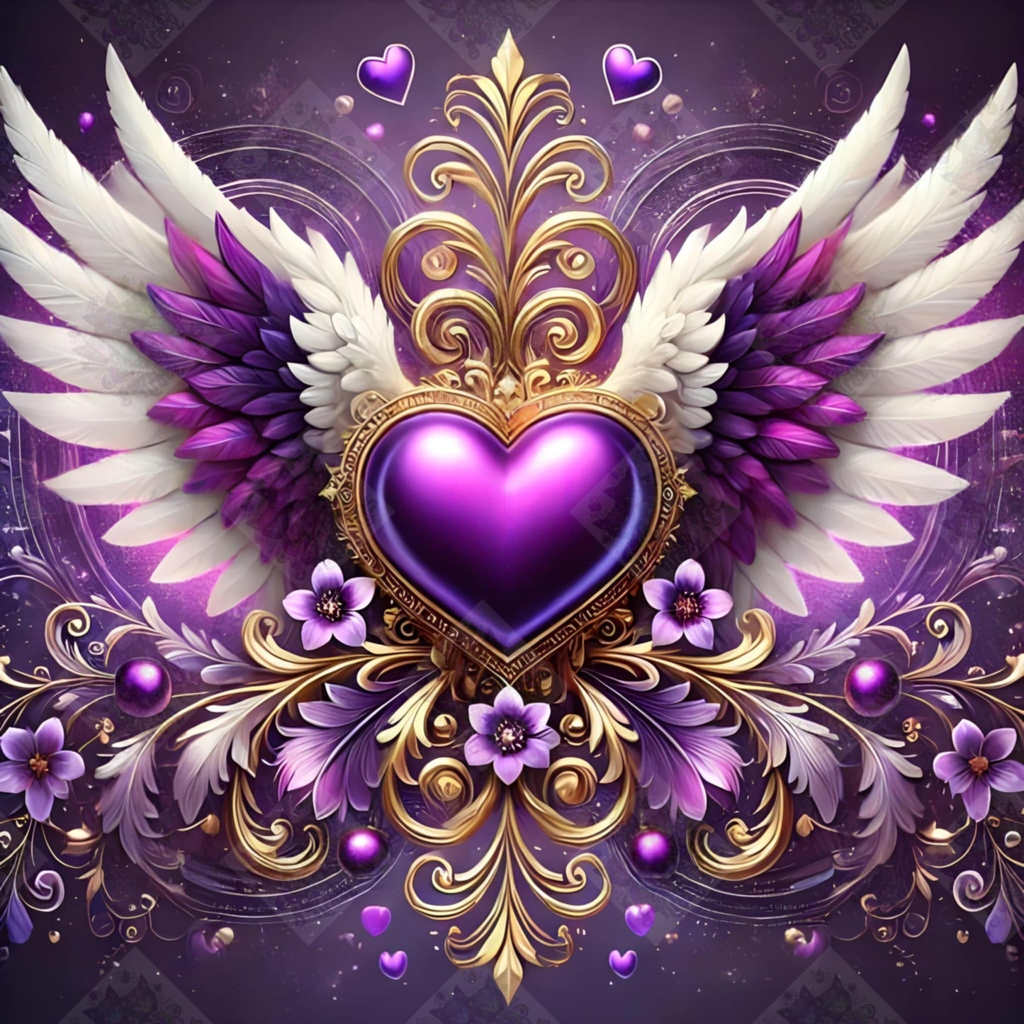 Memorial Hearts- Purple Heart by Theresa Raymer