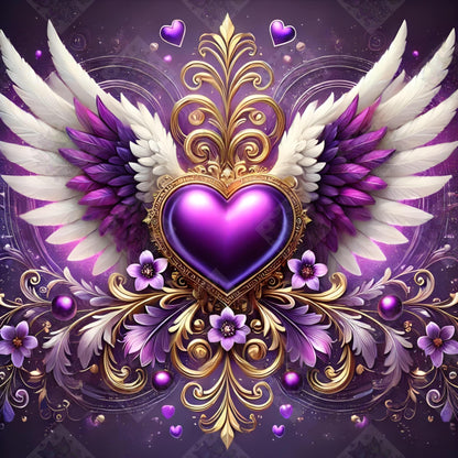 Memorial Hearts- Purple Heart by Theresa Raymer