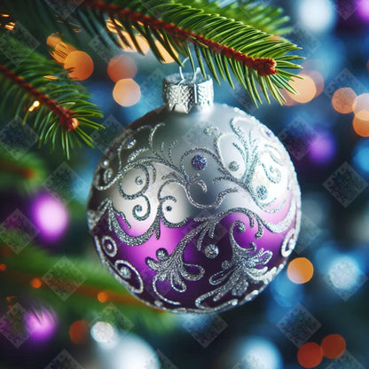 Purple and Silver Filigree Ornament by Turtle Designz