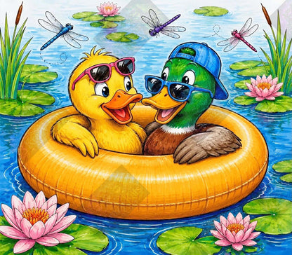 Quackin' Up At The Lily Pad by Theresa Raymer (Starting At 90 Colors)