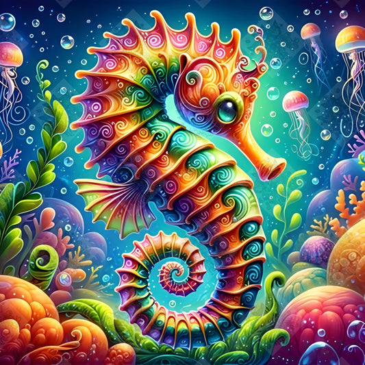 Rainbow Seahorse by Stellar Designz