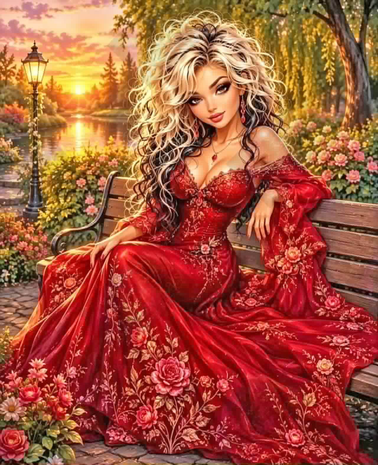 Red Garden Reverie by M.E. Divine Arts (90 Colors)