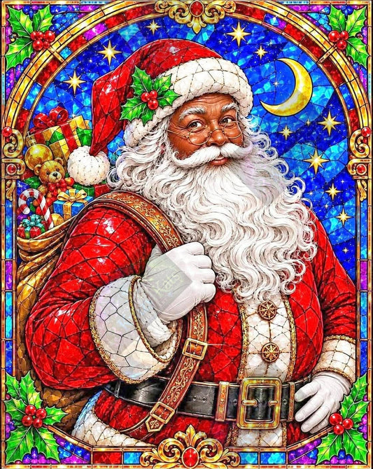Santa's Stained Glass Magic by M.E. Divine Arts (Starting At 90 Colors)