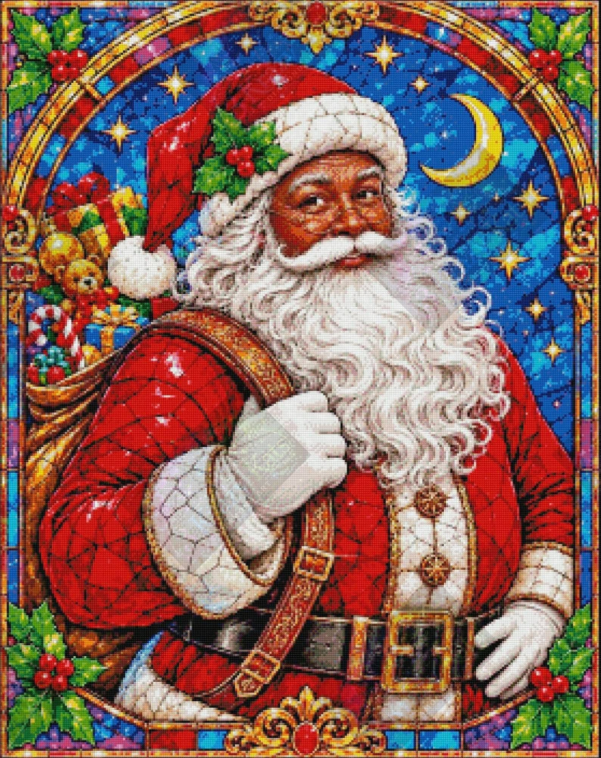 Santa's Stained Glass Magic by M.E. Divine Arts (Starting At 90 Colors)