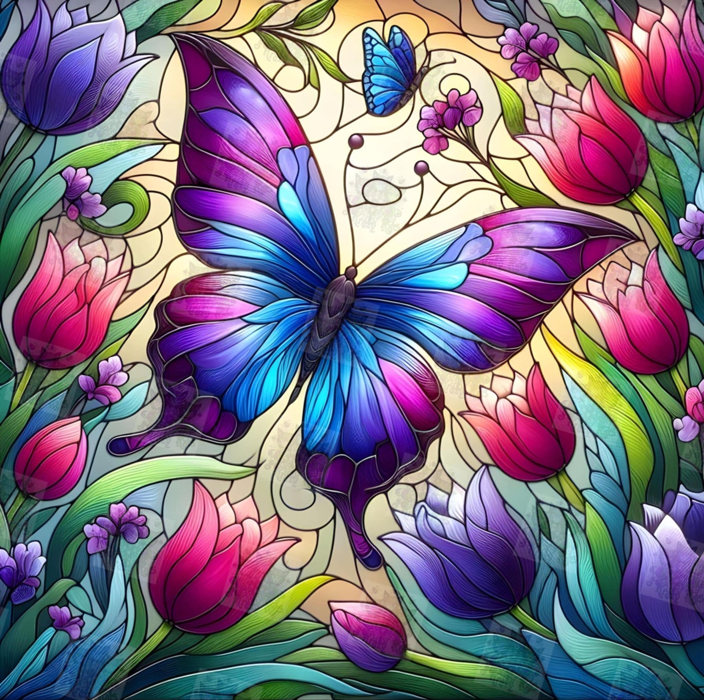 Stained Glass Butterfly by M.E. Divine Arts