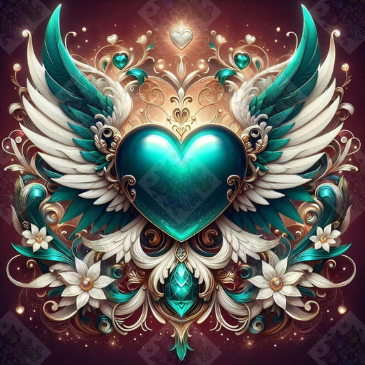 Memorial Hearts- Teal Green Heart by Theresa Raymer