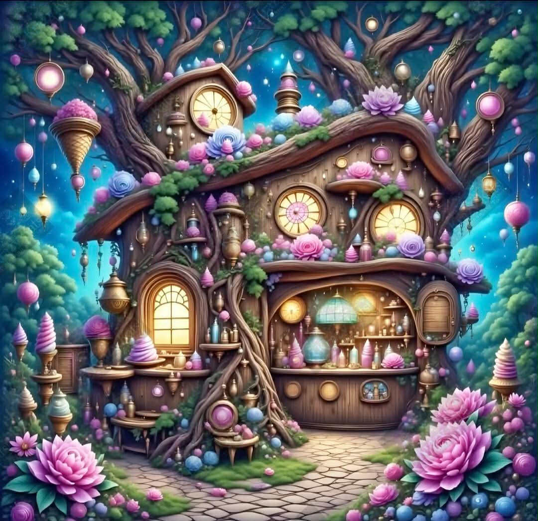 The Enchanted Apothecary Treehouse by Cindy Emery (Starting At 90 Colors)