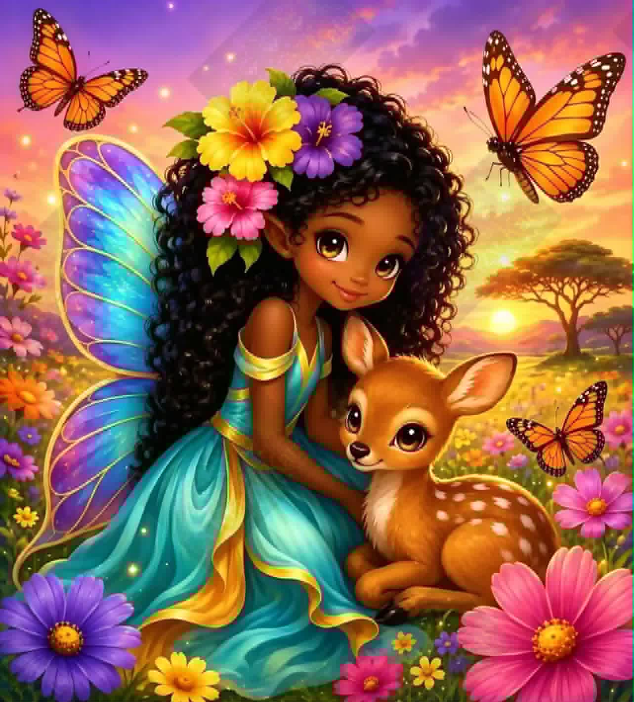 The Fawn's Fairy Friend by Theresa Raymer (90 Colors)