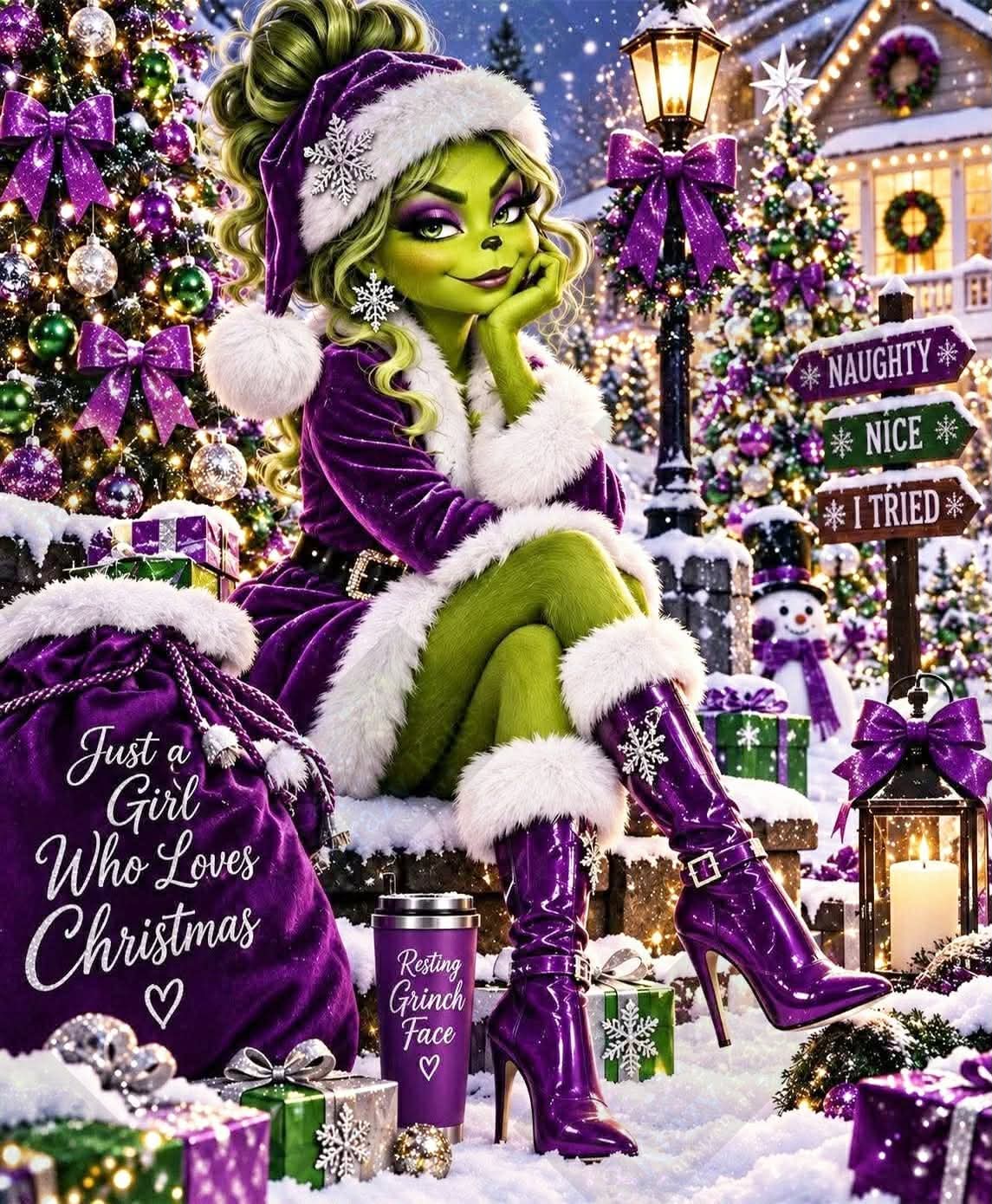 Too Glam To Give A Grinch (Purple) by M.E. Divine Arts (Starting At 90 Colors)