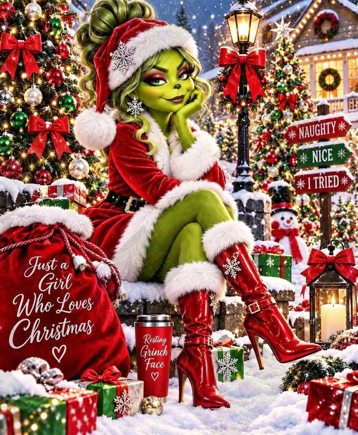 Too Glam To Give A Grinch (Red) by M.E. Divine Arts (Starting At 90 Colors)