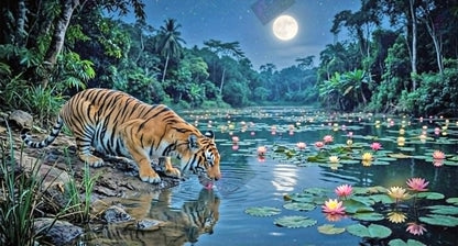 Where Lilies Kiss The Moon by M.E. Divine Arts (Starting At 90 Colors)