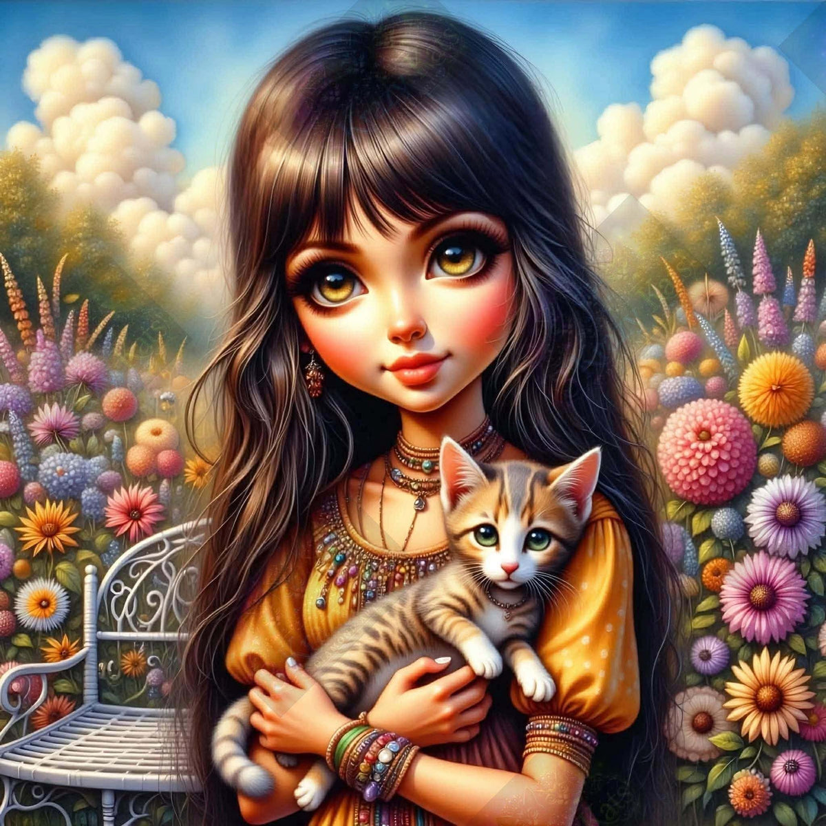 Whiskers In The Wildflowers by Cindy Emery (Starting At 90 Colors)